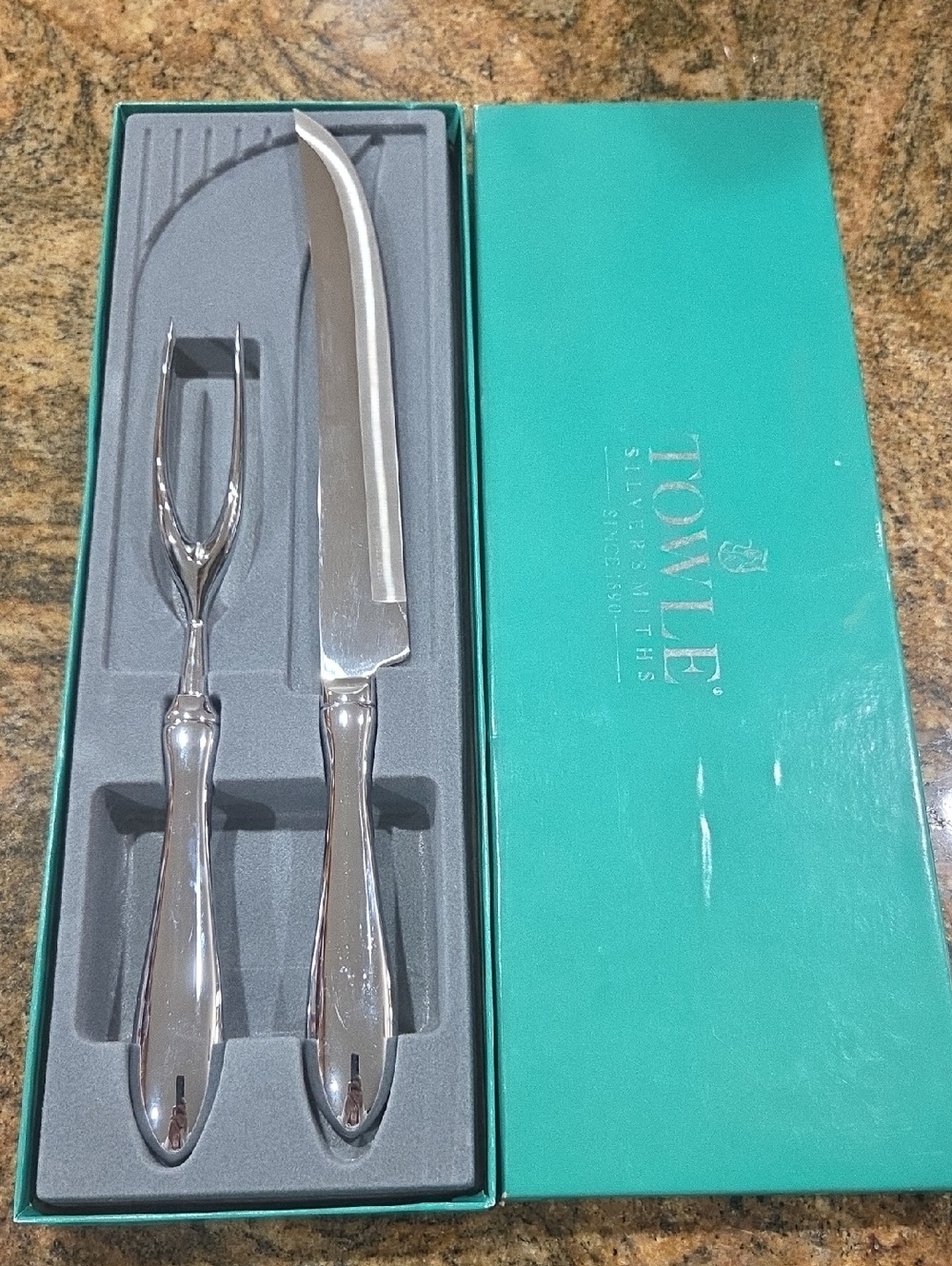 Silver 2 Piece Carving Set By Towle Silversmiths In Excellent Condition! - Picture 8 of 8